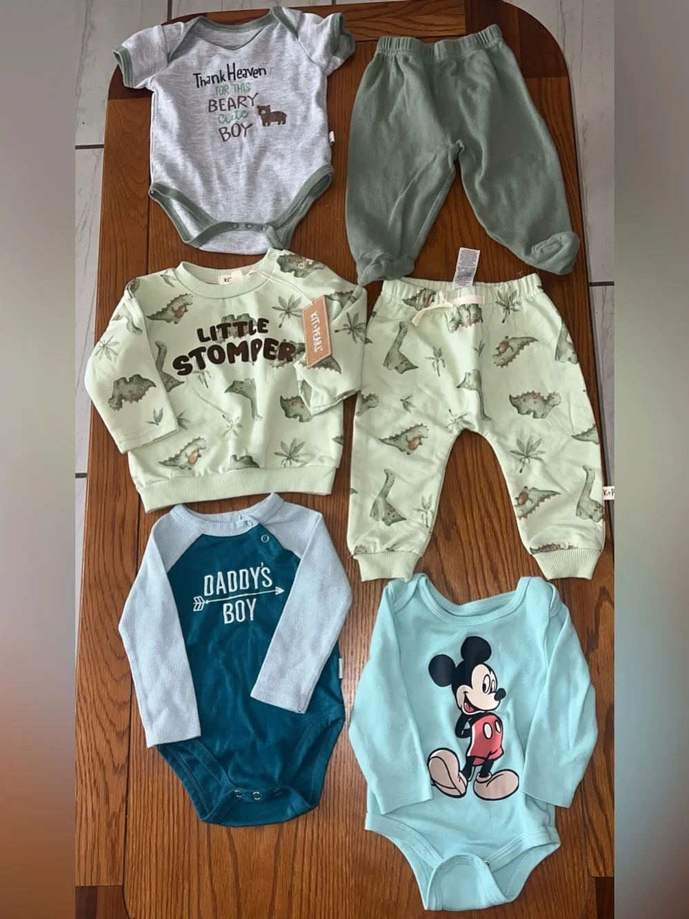 12pc Baby Boy Clothes Bundle 6-9M | Disney, Kit + Pearl, Chickpea